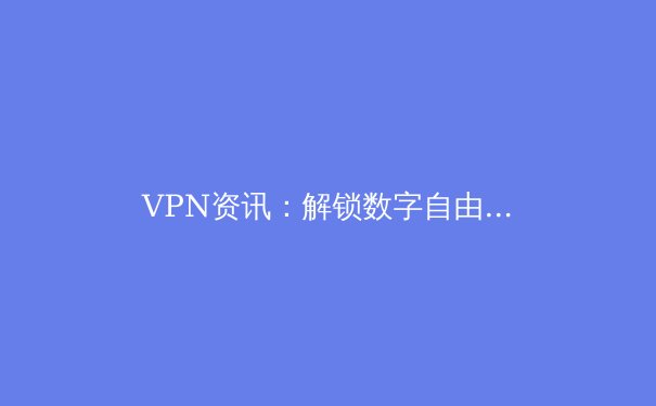 VPN资讯：解锁数字自由与安全的关键工具 - 2