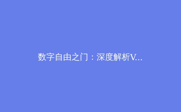 数字自由之门：深度解析VPN技术如何重塑你的网络生活